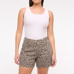 Abercrombie and Fitch Curve Love High Rise Dad Short Animal Print